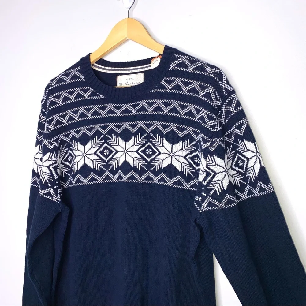 Men’s NWT Weatherproof Original Snowflake Holiday Sweater Large